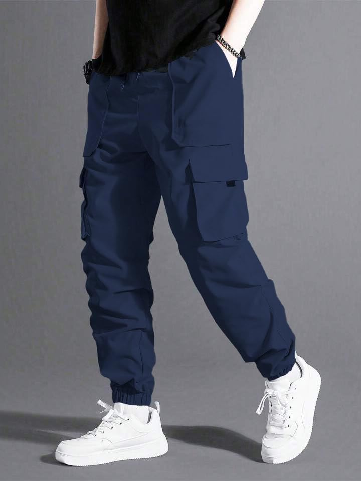 Image of Samfor Polyester Track Pants for Men || Men Track Pants || Men Stylish Track Pant || Cargo Track Pant for Men || Track Pant with Multiple Pockets