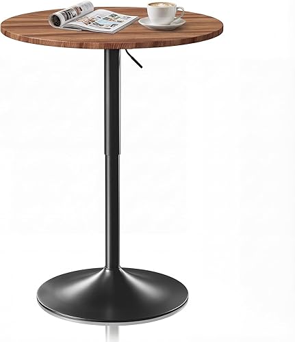 Miniatura 21 de Magshion Mesa redonda de barra de altura ajustable de 23.5 pulgadas, rango de 27.5 a 36 pulgadas, mesa giratoria de MDF de 360° para comedor,