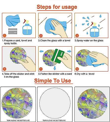 Image of 45PCS Bat Window Clings - Anti-Collision Decals to Save Birds From Collisions, Non-Adhesive Prismatic Vinyl Clings (Bat)