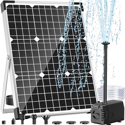 POPOSOAP 45W Solar Fountain Pump, 450GPH, PVC Tubing