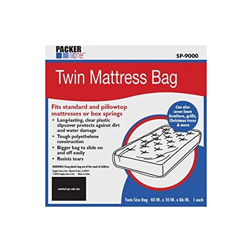 SCHWARZ SUPPLY SOURCE 40" X 10" X 86" Packer One Twin Mattress Cover Excellent Way to Keep Your Mattress & Other Large Items Clean, 40" by 10" by 86"