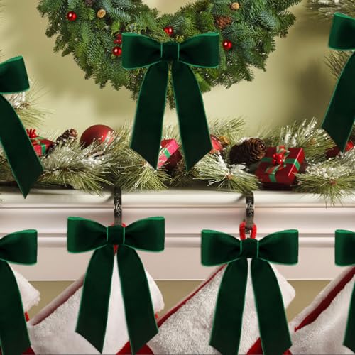 Image of Tsorode 10 Yards Black Velvet Ribbon 1 Inch for Christmas Tree,Velvet Christmas Ribbon for Gift Wrapping Crafts Bow Wreath Holiday Decorations (Dark Green, 1 1 /2 inch-10 Yard)