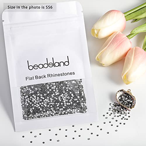 Image of Beadsland Flat Back Crystal Rhinestones,Black Diamond, SS6, 1440pcs