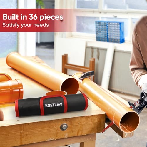 KRETLAW Reciprocating Saw Blades 36-Piece, Cr-V/Bi-Metal Replacement Saw Sabre Blades for Tree Pruning, Wood, Metal and Plastic, with Pouch 8 KRETLAW Reciprocating Saw Blades 36-Piece, Cr-V/Bi-Metal Replacement Saw Sabre Blades for Tree Pruning, Wood, Metal and Plastic, with Pouch - Image 8