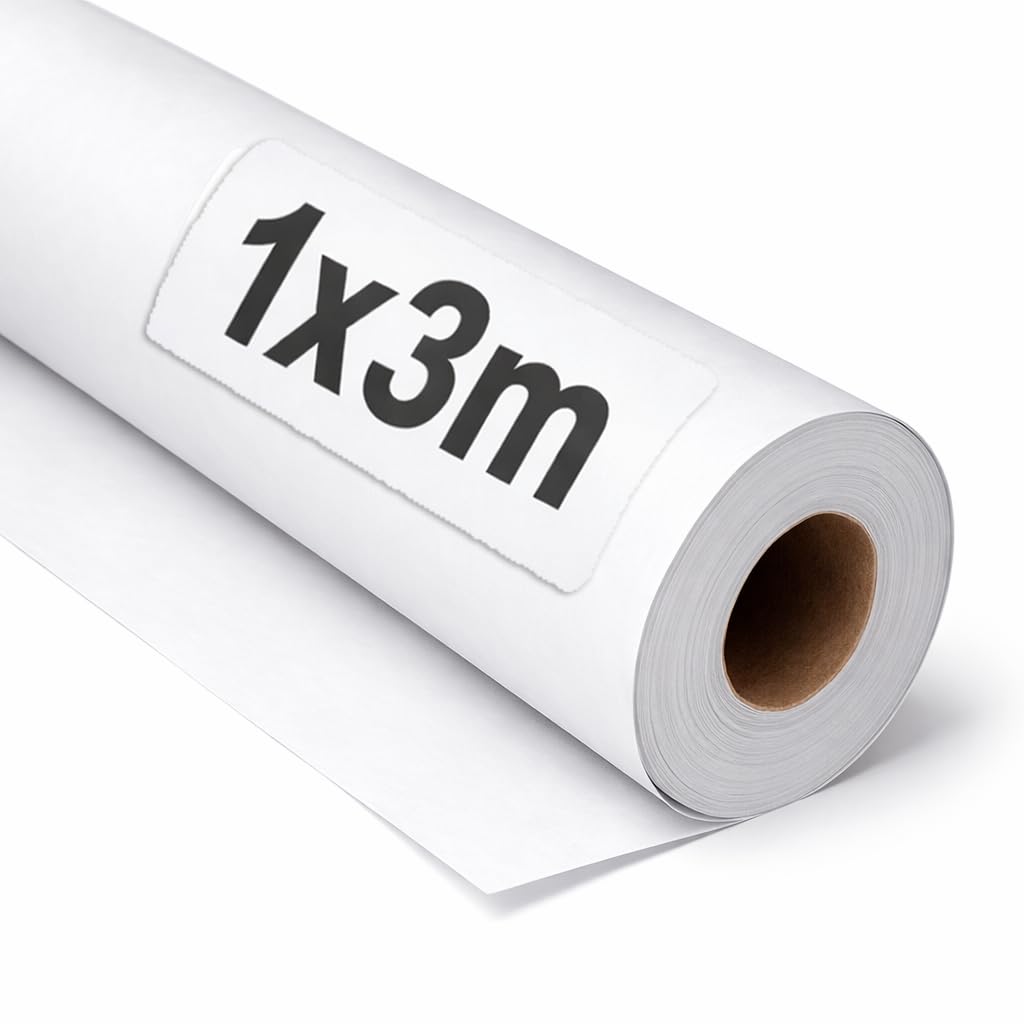 OFITURIA Kraftpapier Weiß – Rolle 1 × 3 m – 6 Rollen – Verpackungspapier Und Geschenkpapier – Bastelpapier Für DIY, Dekoration Und Schnittmuster – Reißfest Und Leicht Zuschneidbar