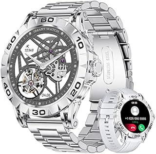 LIGE 2023 Smartwatch Herren mit Telefonfunktion, 1.32 Zoll Touchscreen Armbanduhr Herren mit Herzfrequenz Schlafmonitor, Neues Stahlband Design IP67 Wasserdicht Schrittzähler Fitness Tracker, Silber