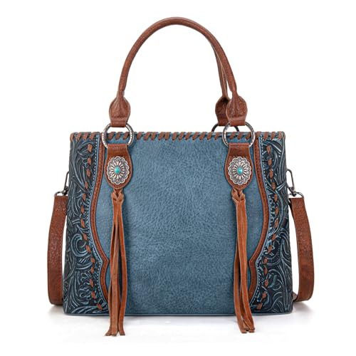 Image of Trinity Ranch Tote Bag for Women Western Purse Floral Tooled Concho Collection