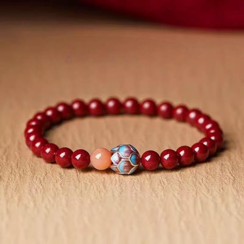 6mm Chinese vermilion bracelet Buddha bead lotus transshipment bead bracelet lucky men's and women's same style