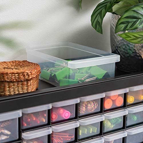 Iris Usa 26 Drawer Stackable Storage Cabinet For Hardware Crafts And Toys, 21.69-Inch W X 7-Inch D X 8.75-Inch H, Black - Small Brick Organizer Utility Chest, Scrapbook Art Hobby Multiple Compartment #TOP5