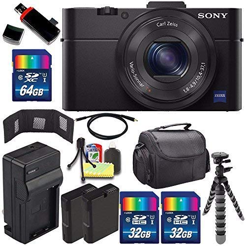 Sony Cyber-shot DSC-RX100M2 Digital Camera + Extra battery + Charger + 96GB Bundle 5 - International Version (No Warranty)