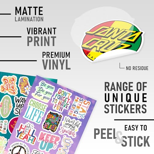 Image of CodersParadise - Pack of 250+ Motivation Inspiration Stickers for Laptop - Waterproof Residue Free Positive Words Motivational Inspirational Quote Sticker
