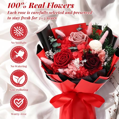 Bouquet de Rosas Preservadas con Flores Eternas miniatura 2