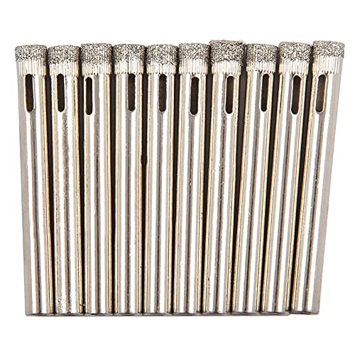 Brocas de diamante para azulejos, vidrio, pizarra, porcelana y mármol, 10 piezas; brocas cónicas para cerámica, mármol, azulejos y vidrio, 10 piezas (Color: Plata) miniatura 3