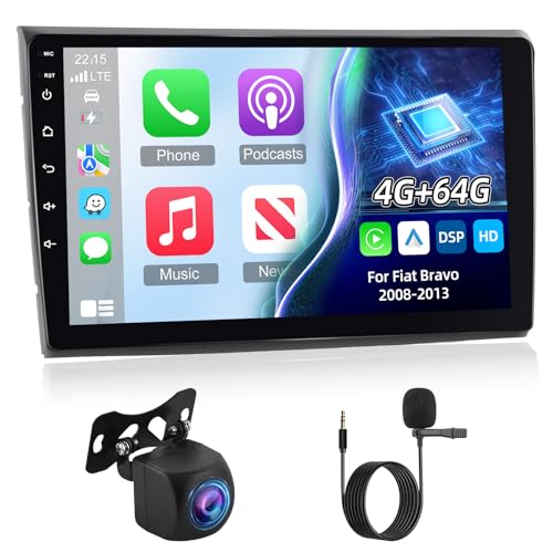 【Wireless Carplay e Android Auto】Autoradio per FIAT Bravo supporta Carplay e Android Auto sia wireless che cablati, per una connessione facile. Puoi accedere a varie funzioni del tuo telefono, come ascoltare musica, usare mappe, fare chiamate, controllare notifiche, leggere e inviare messaggi e altro ancora
