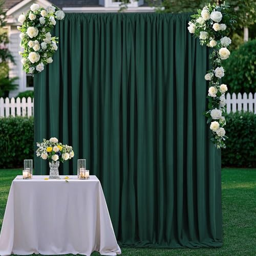 Image of Green Backdrop Curtains 8ft x 10ft: Polyester Photo Backdrop Drapes - Halloween Party Photography Background Decorations