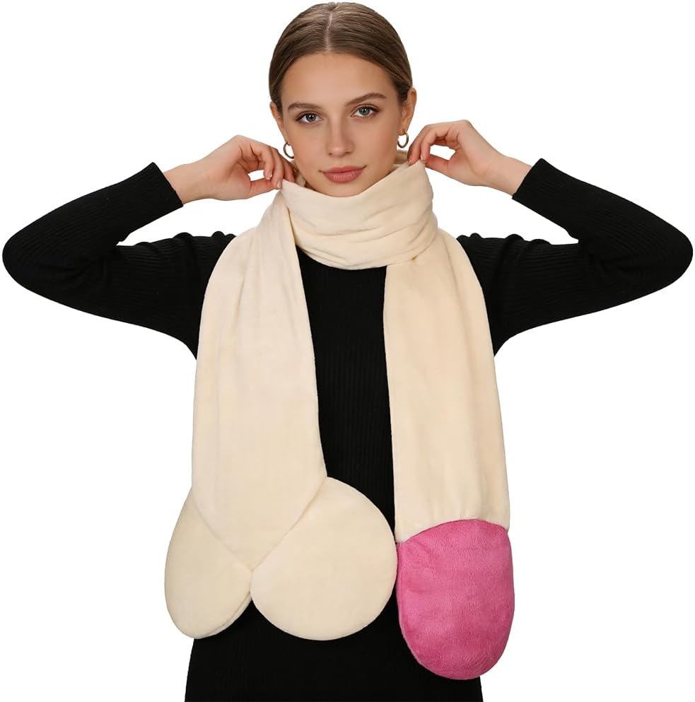 XGOPTS Funny Breast Boobs Scarf Creative Breast Scarves Novelty Female Chest Party Scarf Feminist 3D Plush Prank Neck Warmer