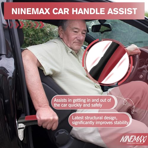 NINEMAX Car Door Handle Assist for Seniors (Red)