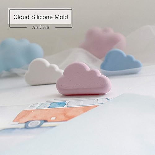 Miniatura 4 de Fewo Molde de silicona para fondant de nube de tamaño pequeño, color rosa, prisma rectangular, moldes de decoración de tartas, 2 unidades