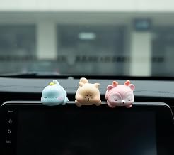 3PCS Lying Down Decor, Adorable Leaning Figures for Computer Monitor and Car Dashboard, Mini Resin Ornaments with Strong 3M Adhesive for Office Desk Home TV Screen Decoration