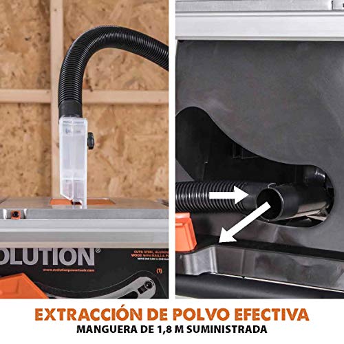 Miniatura 15 de Evolution Power Tools 057-0003 Sierra De Mesa Multimaterial Rage 5-S, 1500 W, 230 V, 255 Mm