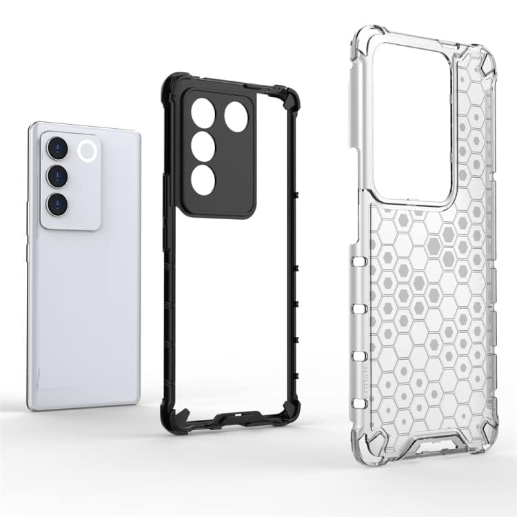 Image of Prime Retail Hard PC Back Case Cover for Vivo V27 5G Anti Slip Ultra Thin Shockproof Reinforced Corners (Polycarbonate|Transparent)