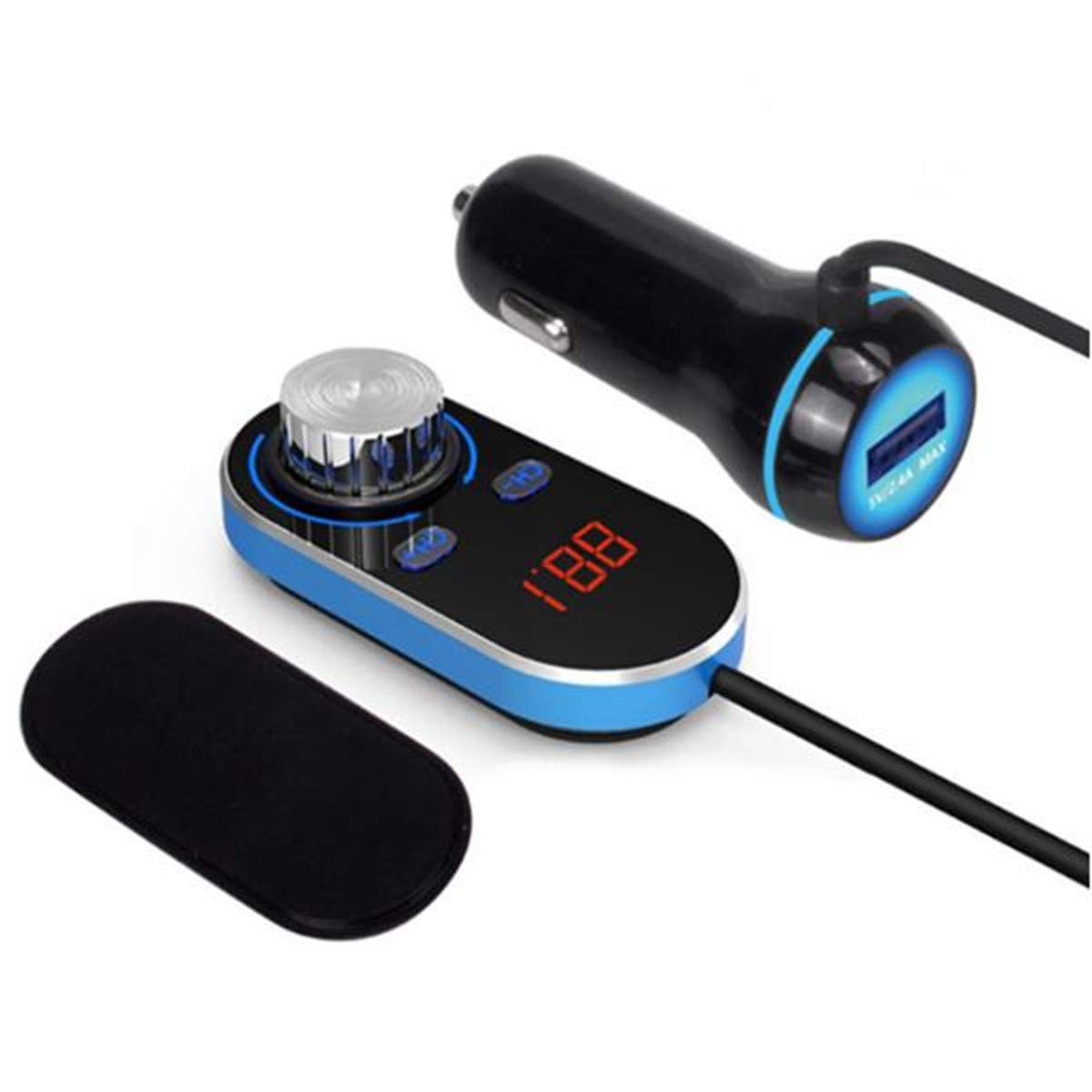 YONGYAO Coche Bluetooth FM Transimittervs Kit Manos Libres LCD Cargador de Coche USB para iPhone Samsung