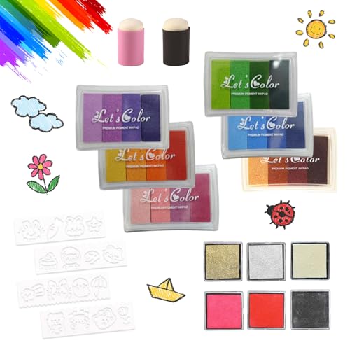 12 Teile Fingerabdruck Stempelkissen Bunt Finger Stempelkissen Kinder Ungiftig...