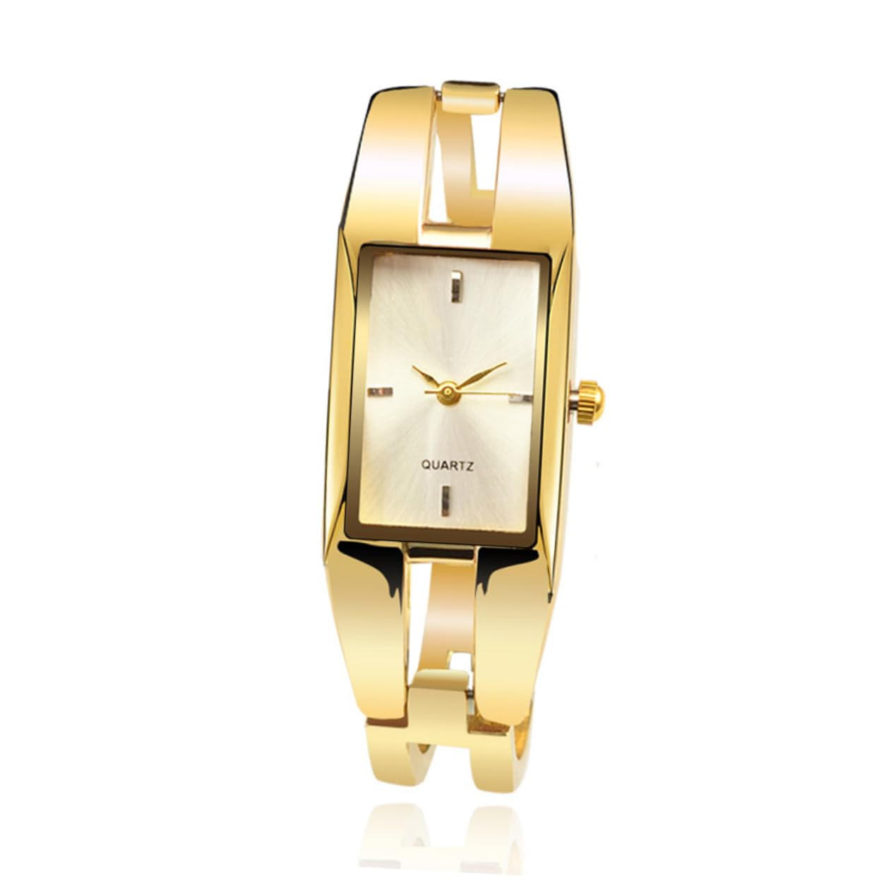 3stücke Fashion Damen Armbanduhr Quarz Mit Elegantem Goldarmband Und Weißem Stilvolle Bangle Uhr Für Für Alltag Und Besondere Anlässe