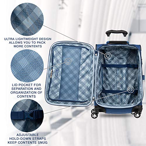 Travelpro Maxlite 5-Softside Expandable Spinner Wheel Luggage, Sapphire Blue, Carry-On 21-Inch