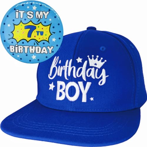ZomefinKiu 7th Birthday Outfit and Party Favors for Boys - Hat, Badge, Decorations for 7 Year Old
