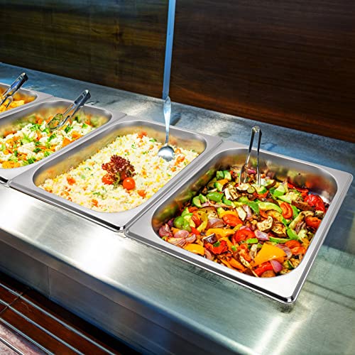 Topzea TO-STEAMTABLEPAN-1/2-10CM-4P 4 Pack Half Size Hotel Pans, 1/2 Size 4 Inch Deep Stainless Steel Steam Table Pan Catering Food Pan Chafing Dishes Dinner Buffet Server Breading Tray Batter Bowl thumb #6