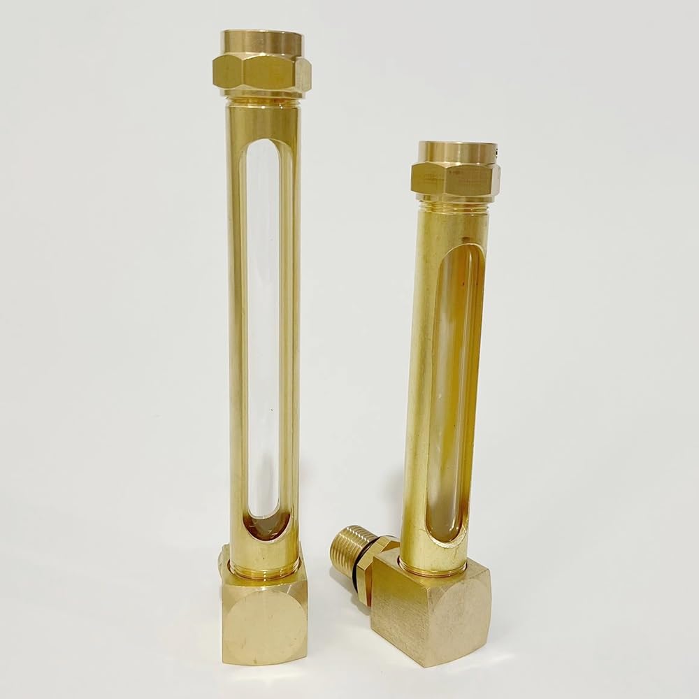 1PC Doppel-Fenster L-Form Messing Schauglas Gauge for Öl und Flüssigkeit Niveau Überwachung-Hochtemperatur beständig,(400mm 1/2")