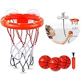 SEISSO Toddler Bath Toy Basketball Hoop Balls Playset for Boys Girls Kids, Bathtub Basketball Hoop...