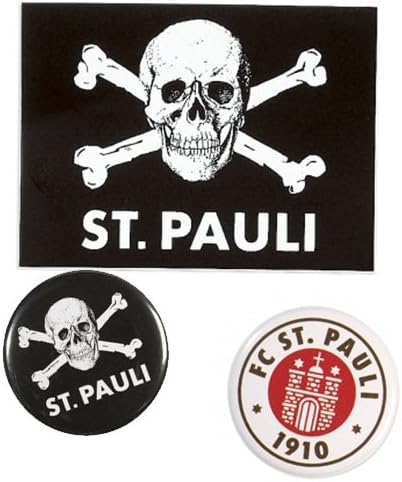 St Pauli ザンクトパウリ オフィシャル ミニ缶バッジ2個 ステッカー セット サッカー サポーター グッズ