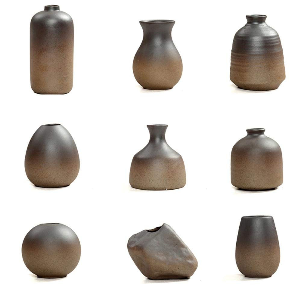 Classic Fashion Ceramic Vase Pottery Mini Small Vase Decorative Arts and Crafts Tabletop Flower Pot Bottle Home Wedding Deco (A3 7x8cm)