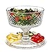 Godinger 4 in 1 Cake Stand, Cake Platter and Serving Plate Platter with Dome Cover, for Pastries, Desserts & More, Multi-Purpose Use - Dublin Crystal Collection
