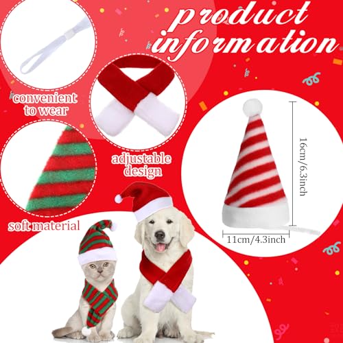 Set 10 piezas gorros Santa y bufandas para mascota miniatura 2