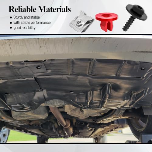 Image of HAOBO 10Sets Engine Splash Shield Guard Undertray Cover Screws Bolt Nut Clip Kit, Engine Splash Shield Screw Kit, Engine Under Cover Splash Shield Guard Body Bolt for Ford Focus Fusion (K1-10PCS)