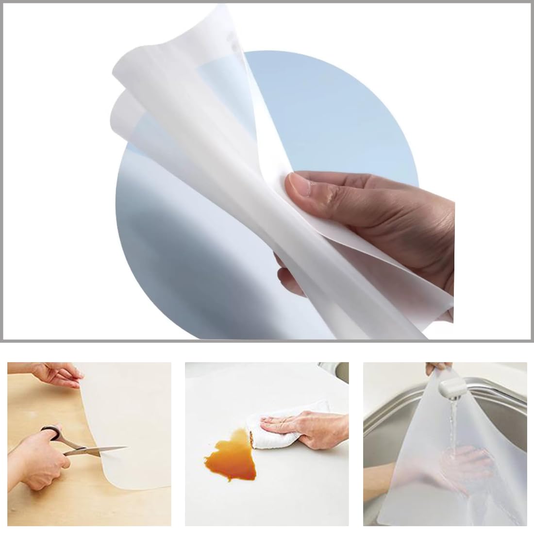 1 Tappetino in Silicone Multifunzionale Antiscivolo e Resistente al Calore * per Artigianato, Stampi in Resina, Tappetini per Argilla, Pittura, Pasticceria, Sottopiatti, Facile da Pulire e * Multiuso