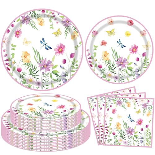 120 Pack Floral Party Decorations Set Wild Flower Baby Shower Bir...