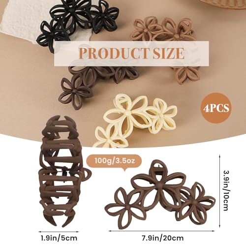 Pinzas grandes mate para cabello YONOY 4 piezas miniatura 6