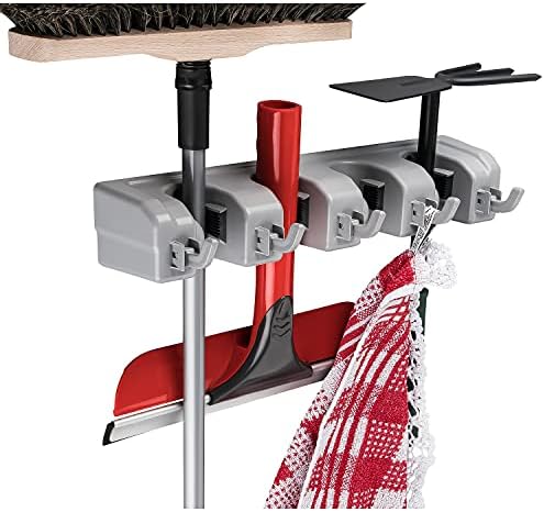 6-tlg. Besenhalterung Aus Edelstahl - Wandhalter Für Gartengeräte