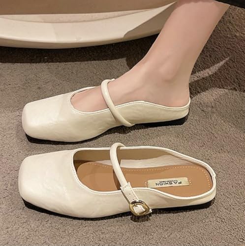 Mary Jane Mules for Women Casual Square Toe Flat Shoes Ballet Flats Shoes Comfortable Dressy Outdoor Shoe 20252