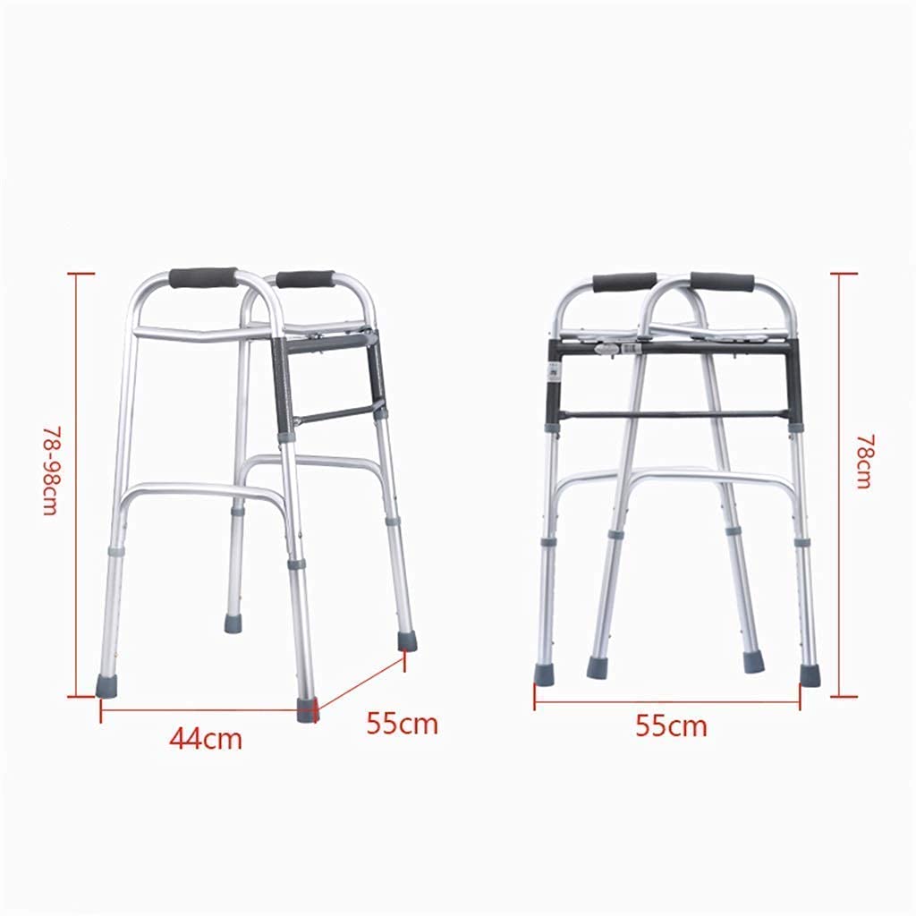 MObyat Andador para Ancianos,Andador para Interiores, Andador, Andador Plegable Ajustable con Asiento y Deslizadores de plástico, Marco de aleación de Aluminio de Altura Ajustable