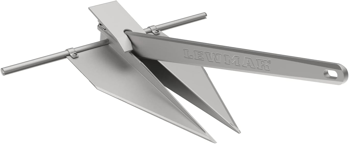 Lewmar 4 lb. LFX Fluke Anchor for Boats Anchoring in Mud or Sand, Aluminum