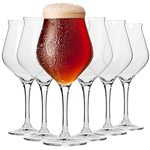 KROSNO Tulp Bier Ale Proefglazen | Set van 6 | 420 ML | Avant-Garde Collectie | Perfect voor Thuis, Restaurants en Feesten | Vaatwasser Bestendig