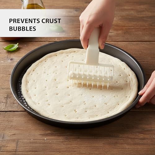 Image of HS Plastic Pizza Pie Pastry Dough Docker Pizza Roller Dough Pitter Baking Tool