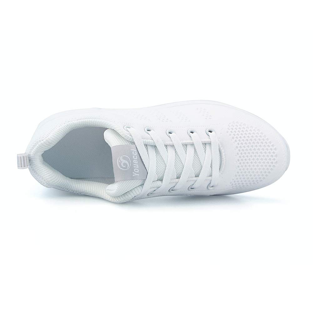Baskets Femmes Chaussures de Running Respirantes pour Femme Chaussures de Sport pour Femme Athlétiques Légères Lacer Plat Noir Bleu Rose 35-44 EU - 2