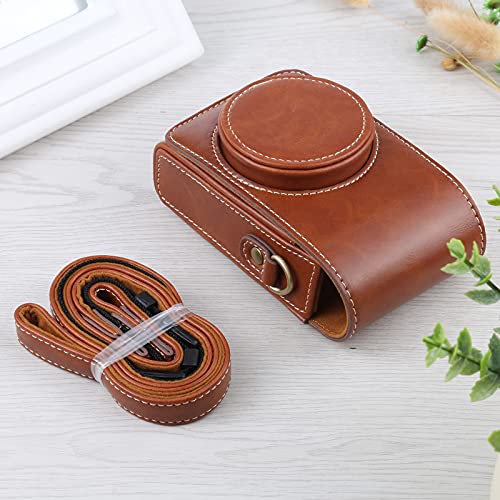 Camera Protective Cases Vertical Flip Full Body Camera Pu Leather Case Bag With Strap For Ricoh Gr Iii/Grii, Sony Zv-1 / Dsc-Rx100M7 / Rx100M6 / Rx100M5 / Rx100M2, Brown #TOP26