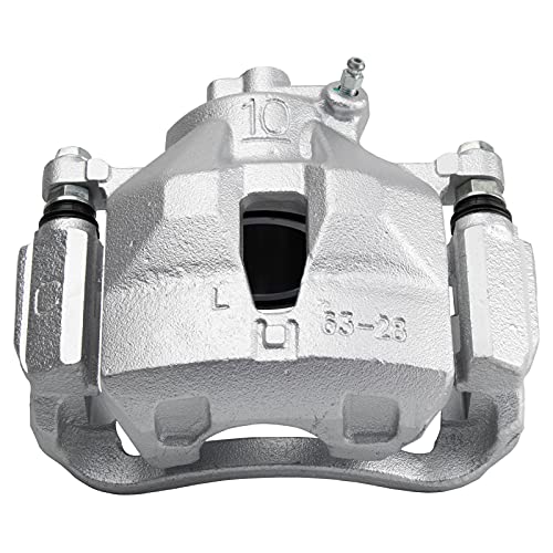 Image of TRQ Front Driver and Passenger Side Brake Caliper Set Caliper Brackets Hardware Compatible with 04-10 Toyota Sienna 05-07 Avalon 04-08 Solara 06 Camry SE V6 3.3L US Built Models